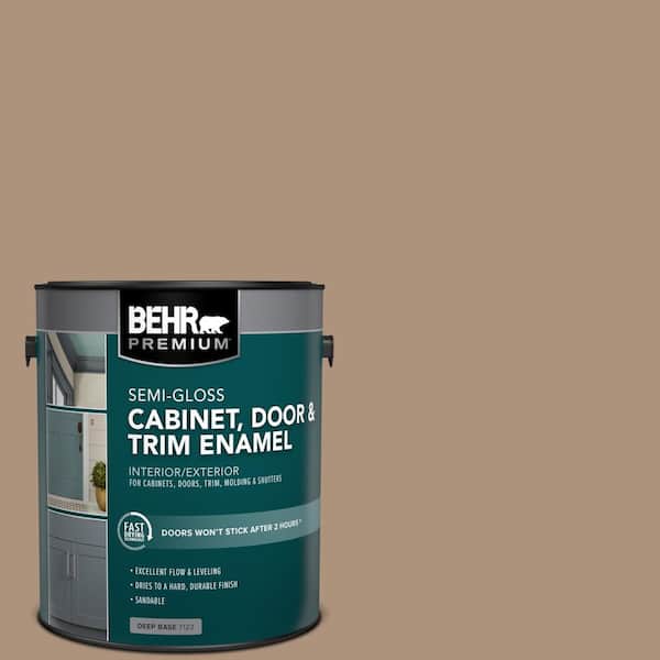 BEHR PREMIUM 1 gal. #PPU4-04 Soft Chamois Semi-Gloss Enamel Interior/Exterior Cabinet, Door & Trim Paint