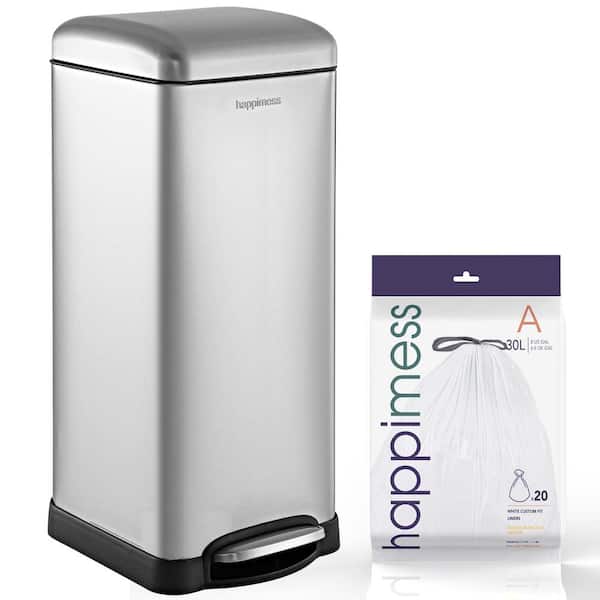 happimess Oscar 8 Gal. Step-Open Stainless Steel Trash Can with