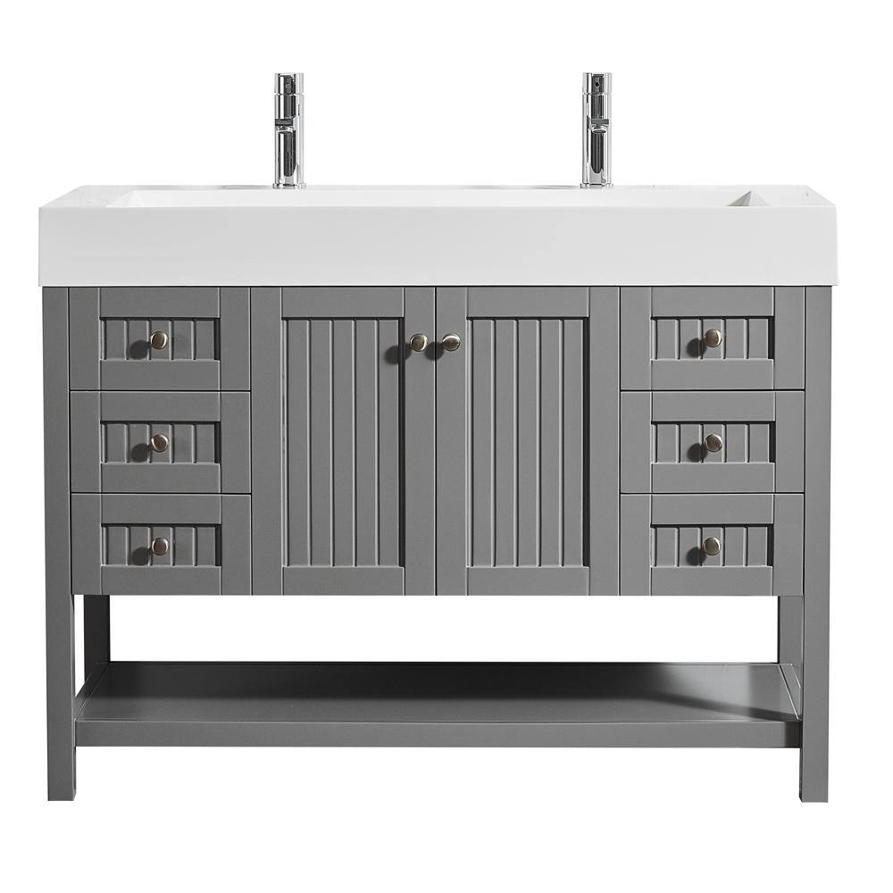 ROSWELL Pavia 48 in. W x 20 in. D Vanity in Grey with Acrylic Vanity