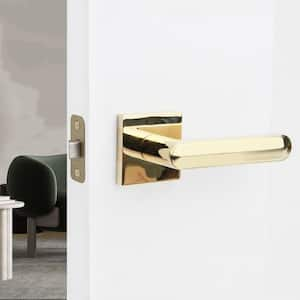 Beaux Polished Brass Bed/Bath Modern Door Handle (Privacy-Left Hand)