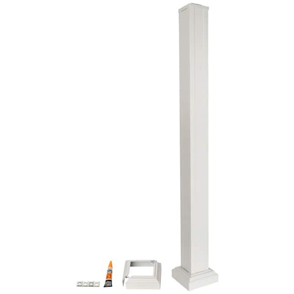 NewTechWood Allure 3 in. x 3 in. x 36 in. White Aluminum Deck Post Kit