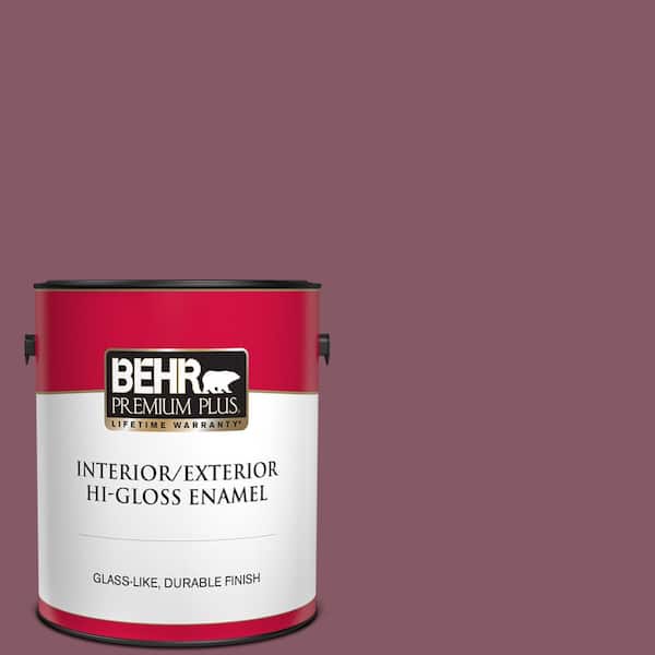 BEHR PREMIUM PLUS 1 gal. #100D-6 Rose Garland Hi-Gloss Enamel Interior/Exterior Paint