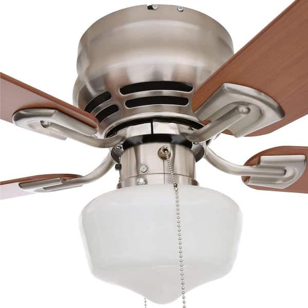 PRIVATE BRAND UNBRANDED Hugger 52 in. LED Indoor Brushed Nickel Ceiling Fan  with Light Kit AL383LED-BN - The Home Depot