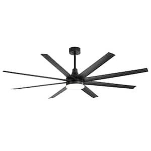 Archer 72 in. Integrated LED Indoor Black Ceiling Fans with Light and Remote Control Included