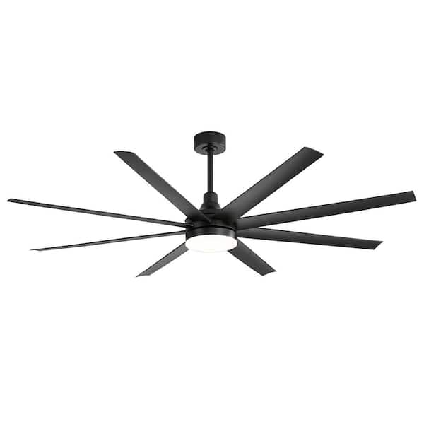 Breezary Archer 72 in. Integrated LED Indoor Black Ceiling Fans with Light and Remote Control Included