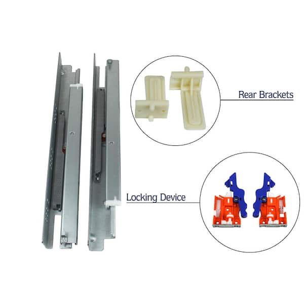 15 in. Soft Close Full Extension Under Mount Cabinet Drawer Slide 100 lbs. (1-Pair)
