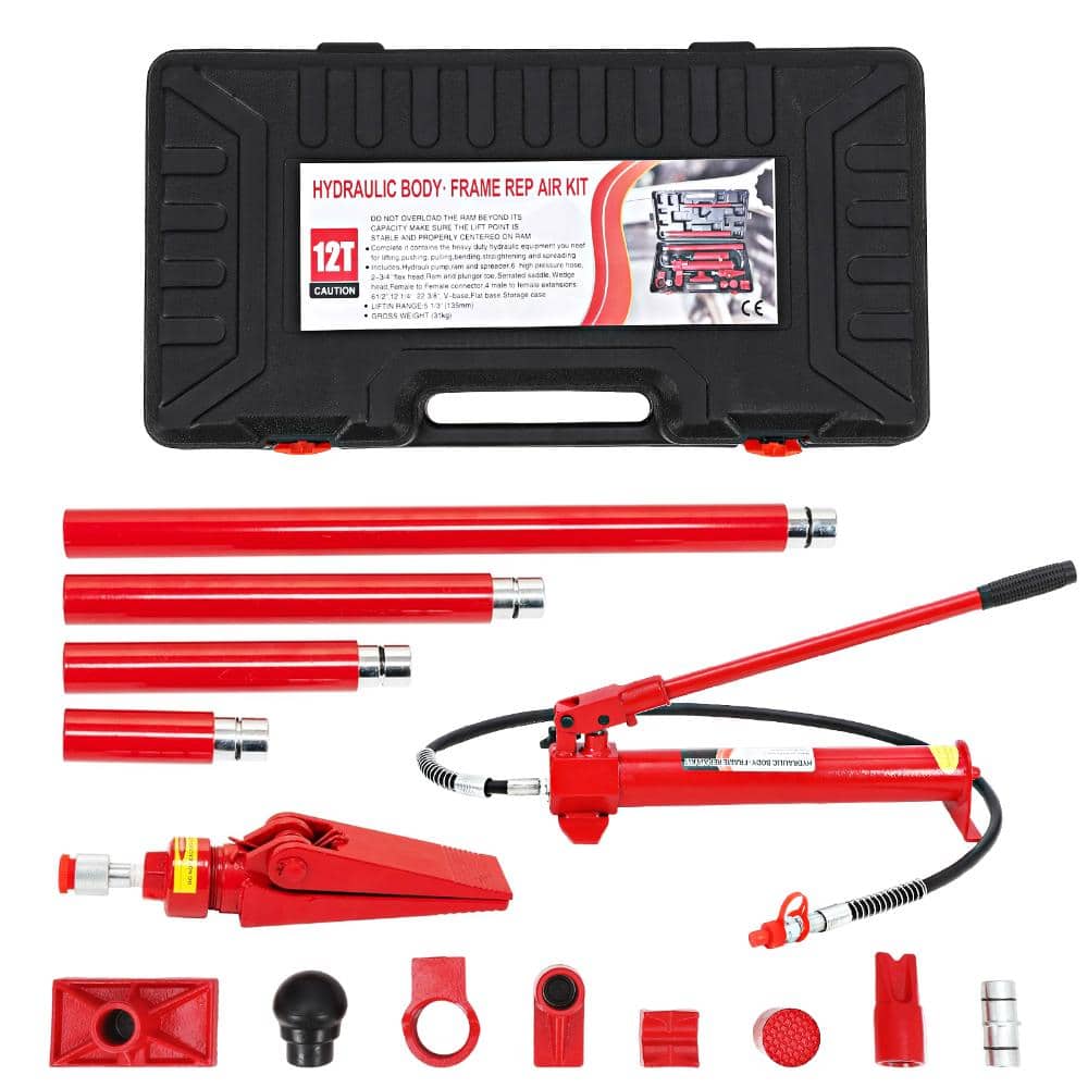 12 Ton Porta Power Kit, Portable Hydraulic Jack with 3.9 Ft Oil Hose, Auto Body Frame Repair Kit with Storage Case price history on PriceWatchPro