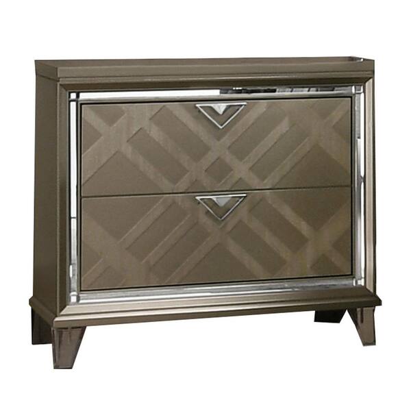 Best Quality Furniture New York Majestic Gold 2 Drawers 18" Nightstand