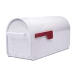 Sequoia White, Large, Steel, Heavy Duty Post Mount Mailbox