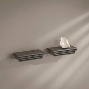 PROFILE 7.9 in. W x 3.9 in. D x 1.8 in. Espresso MDF Floating Decorative Wall Shelf (2-Pack) without Brackets