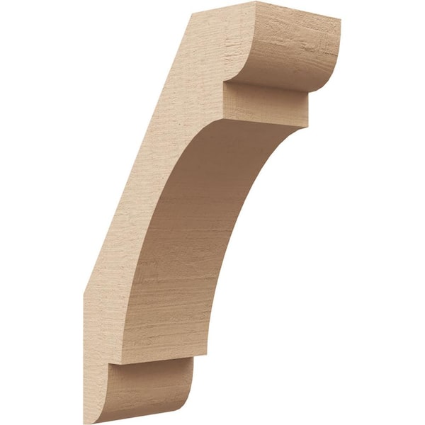 Ekena Millwork 3 in. x 10 in. x 6 in. Olympic Rough Cedar Woodgrain Timberthane Polyurethane Knee Brace, Primed