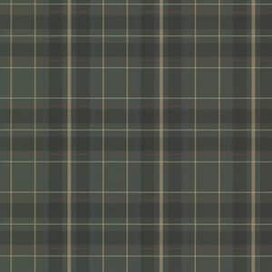 Caledonia Dark Green Plaid Paper Strippable Roll Wallpaper (Covers 56.4 sq. ft.)