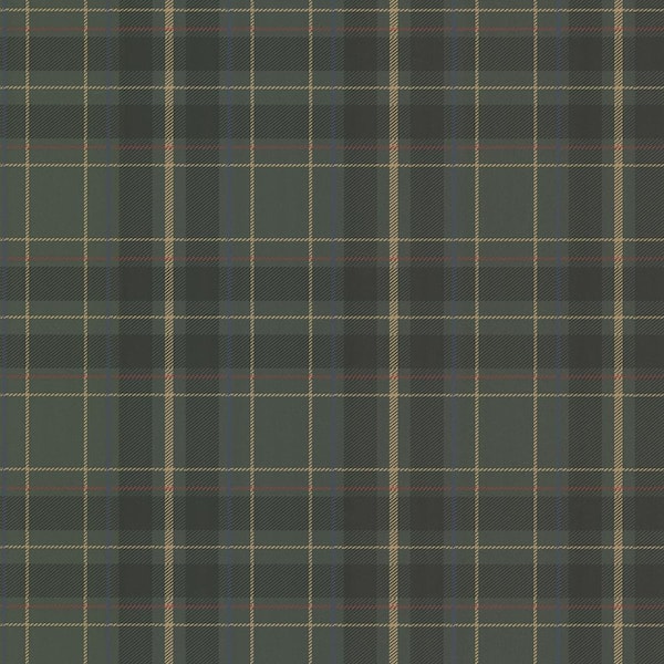 Beacon House Caledonia Dark Green Plaid Paper Strippable Roll Wallpaper (Covers 56.4 sq. ft.)