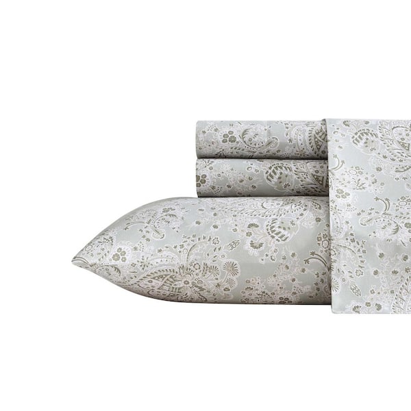 Wrangler Prairieland Paisley 4-Piece Sage Green Microfiber King Sheet Set