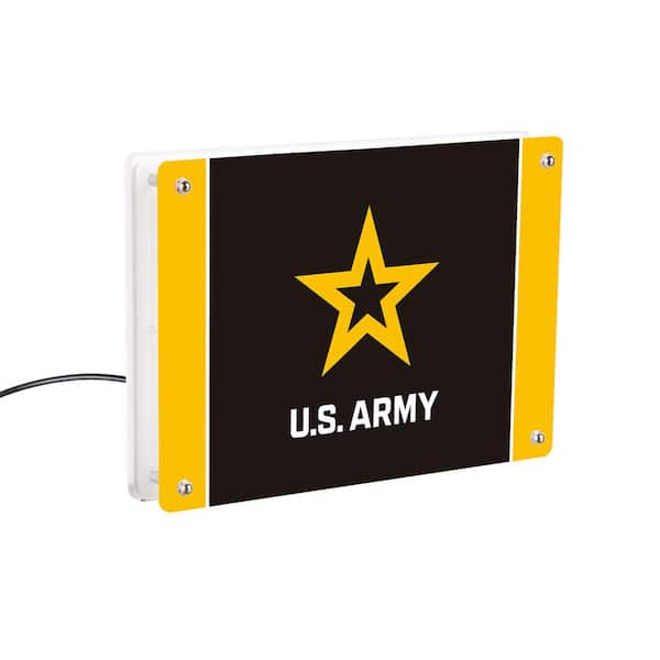 Evergreen US Army Military Black Rectangle Desk Lite LED Decor