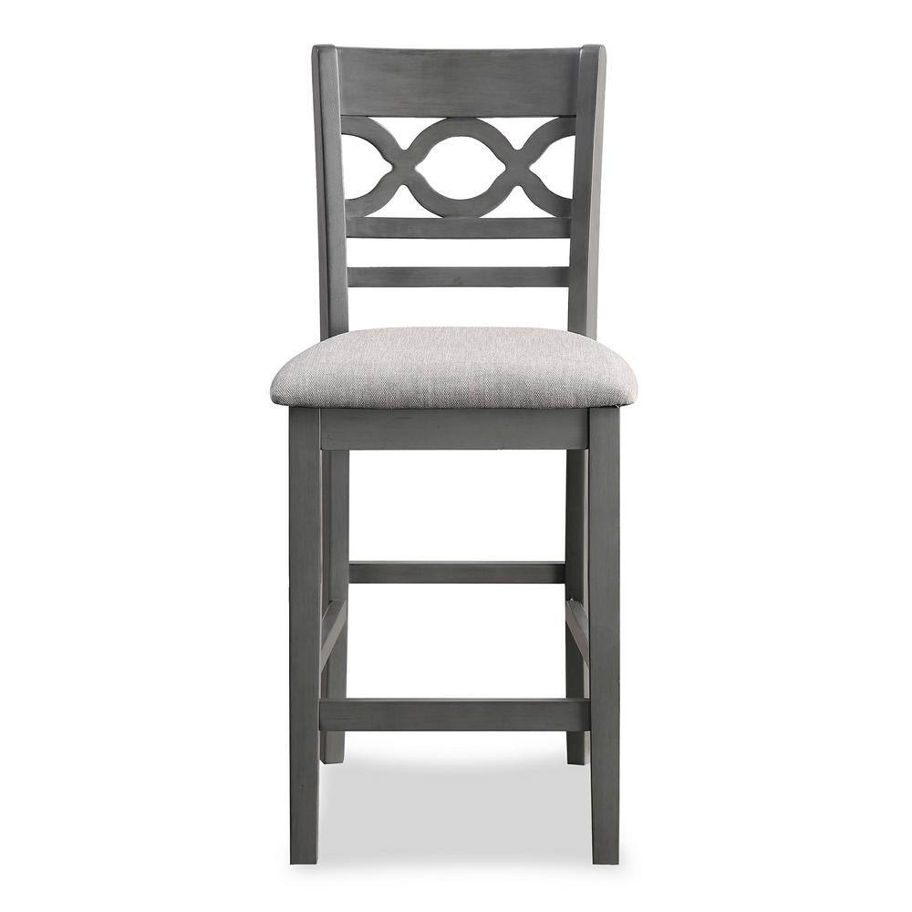 Cori Gray Round Wood Counter Dining Set with 4 Chairs