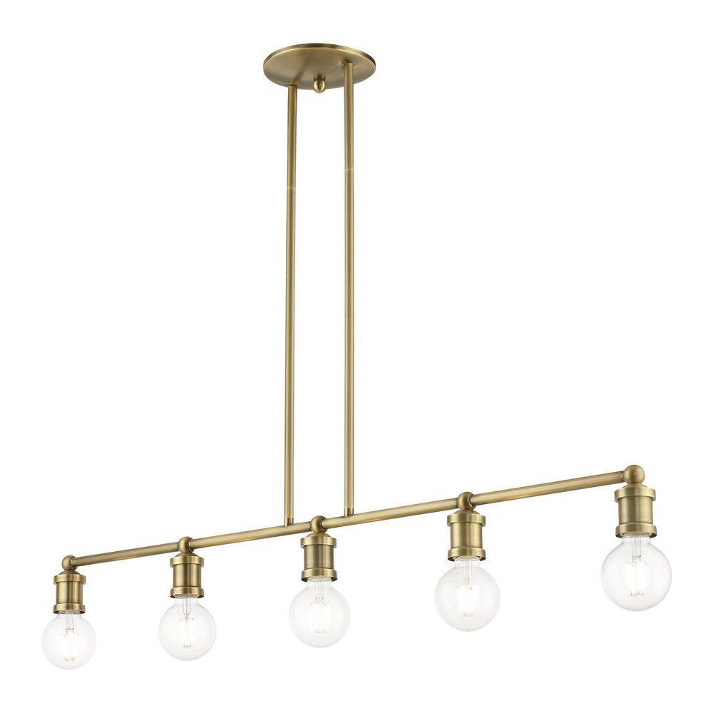 Lansdale Antique Brass 5-Light Linear Chandelier