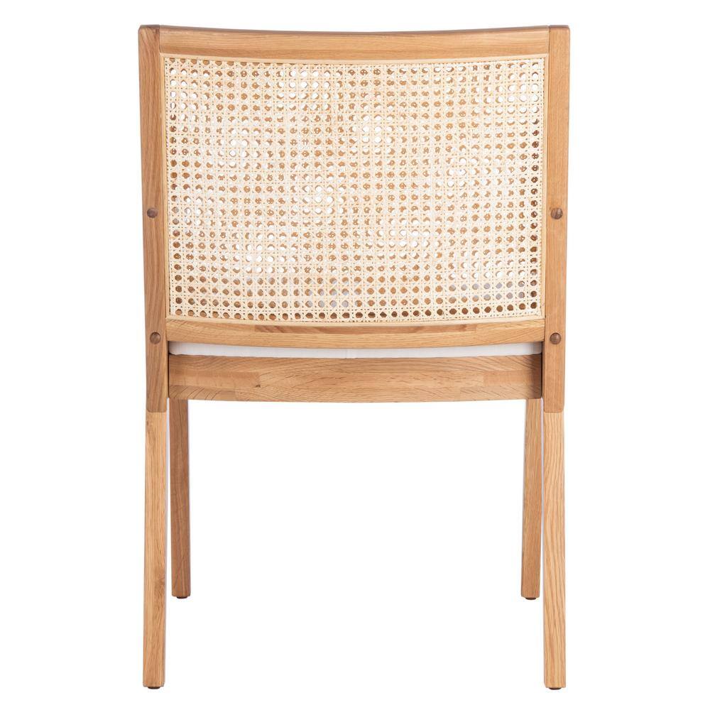 Natural Rattan and Cane Arm Chair with Linen Cushion