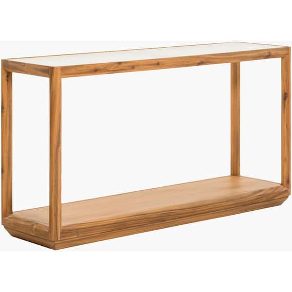 Livabliss Imari 30 in. Wheat Rectangle Wood Console Table