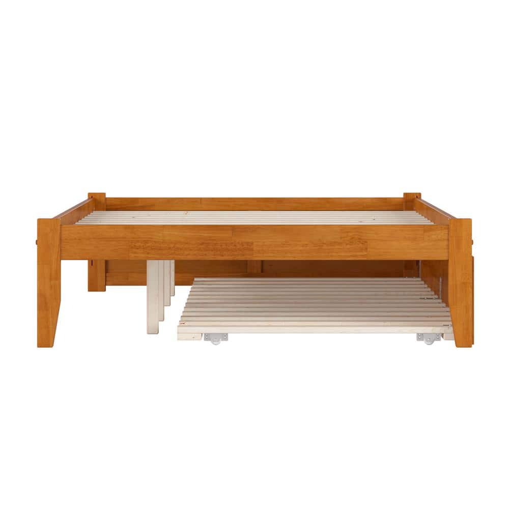 Light Toffee Full Wood Platform Bed with Slats