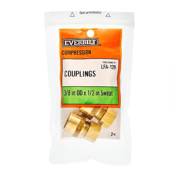 Everbilt 1/2 in. OD Compression x 3/8 in. MIP Brass Adapter Fitting 800959  - The Home Depot