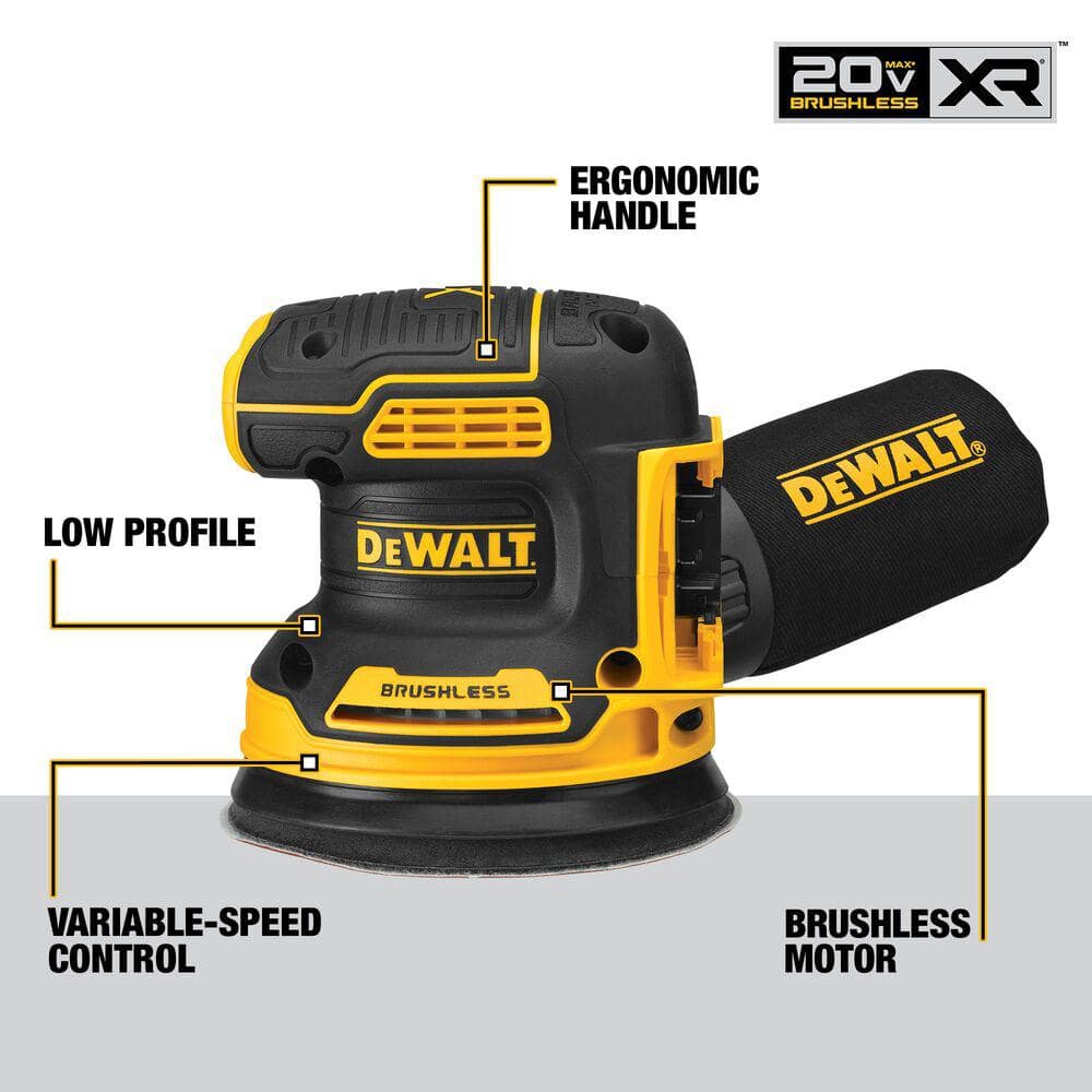 DEWALT 20V MAX XR Cordless Brushless 5 in. Random Orbital Sander (Tool Only) DCW210B