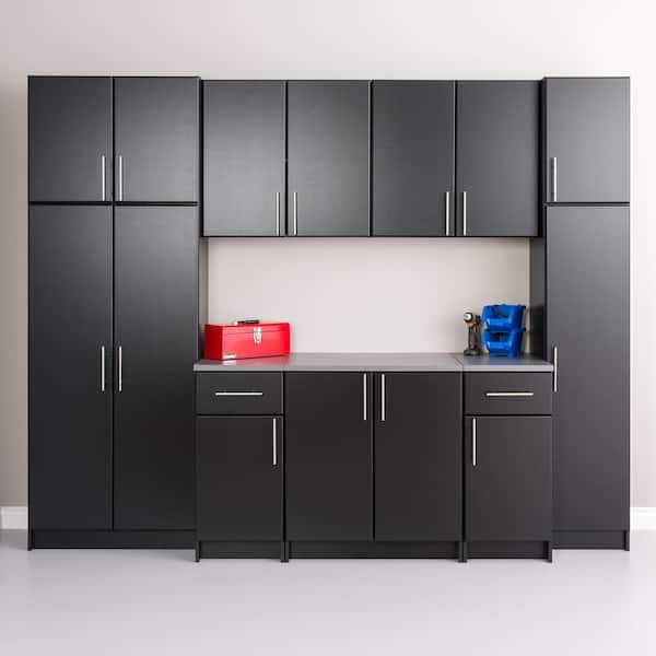 37B Pietro Tall Cabinet in Black Brushed and Natural