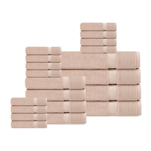 Delara Rose Dust Solid 100% Organic Cotton Luxuriously Plush Towel Set 20-Pieces