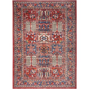 Fulton Red 8 ft. x 10 ft. Vintage Persian Traditional Area Rug