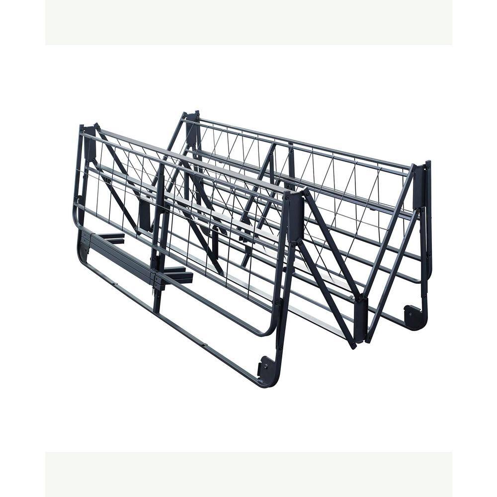Twin Black Metal Foldable Mattress Foundation with Legs