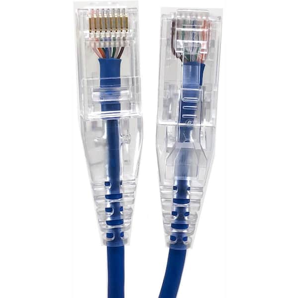 Micro Connectors, Inc 25 ft. 28AWG Ultra Slim CAT6 Patch Cables, Blue (5-Pack)