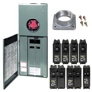 Homeline 200 Amp 20-Space 40-Circuit Outdoor Ring-Type Overhead Main Breaker CSED Value Pack with 2 in. A Hub