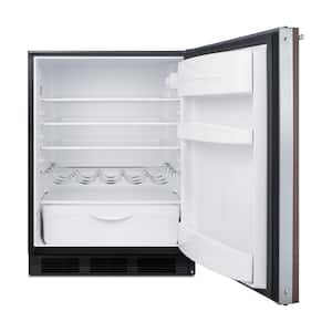 24 in. W 5.5 cu. ft. Mini Refrigerator in Walnut without Freezer