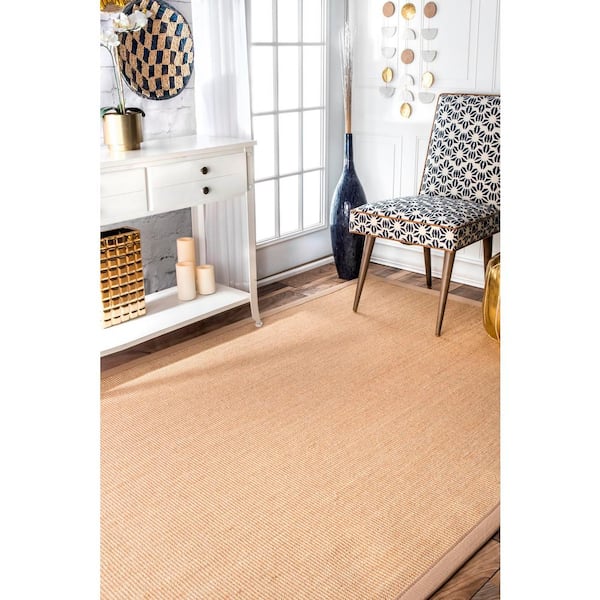 Orsay Machine Woven Jute Beige 8 ft. x 10 ft. Area Rug