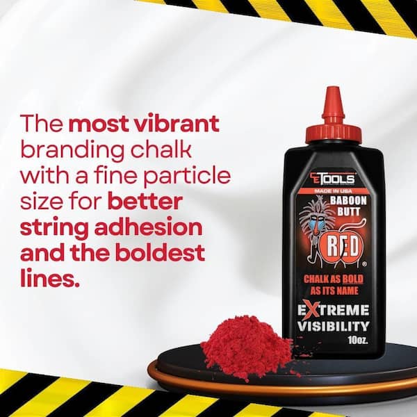 CE TOOLS Chalk Reel 10oz. Baboon Butt Red Premium Hydrophobic