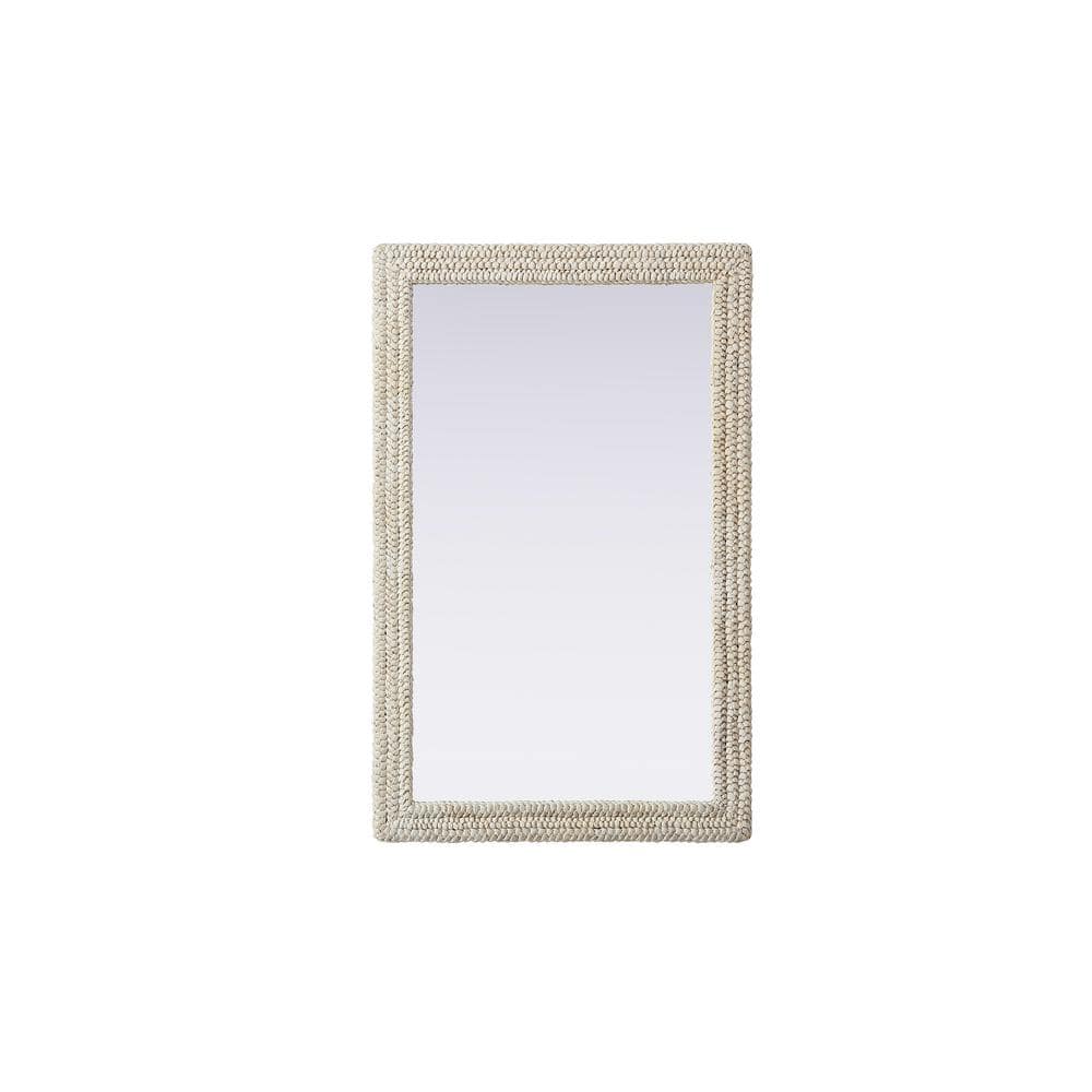 Timeless Home Linen White 35 in. W x 55 in. H Cornhusk Wall Mirror