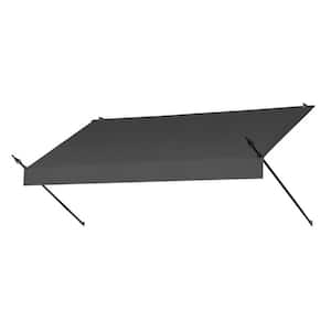 8 ft. Designer Manually Retractable Awning (36.5 in. Projection) in Charcoal Gray