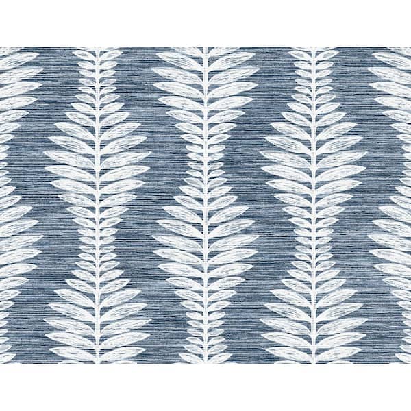 LILLIAN AUGUST 60.75 sq. ft. Coastal Haven Midnight Sky Carina Leaf Ogee  Embossed Vinyl Unpasted Wallpaper Roll LN40502 - The Home Depot
