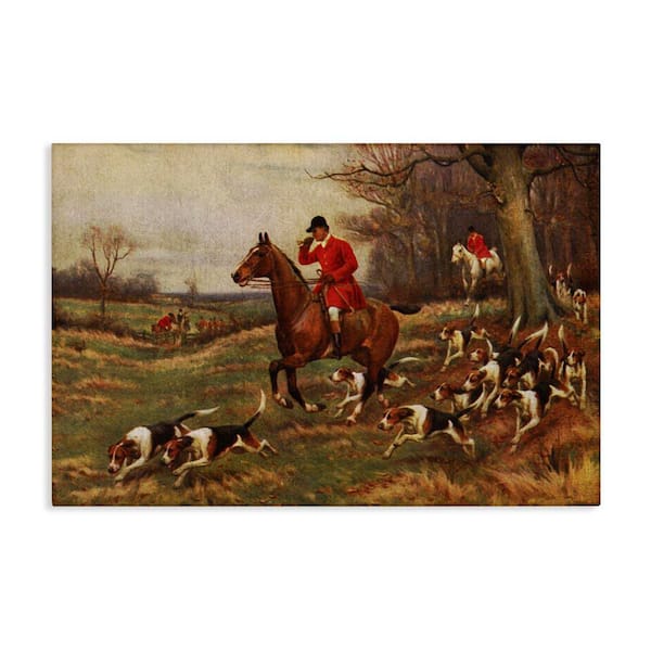 Stupell Industries Vintage Hunting Party Dogs by Tina Higgins Designs, Inc. Unframed People Graphic Art Print 16 in. x 24 in.