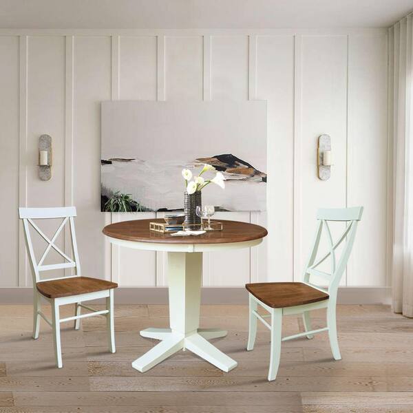 Pedestal 36 Inch Wide Dining Table With Butterfly Leaf