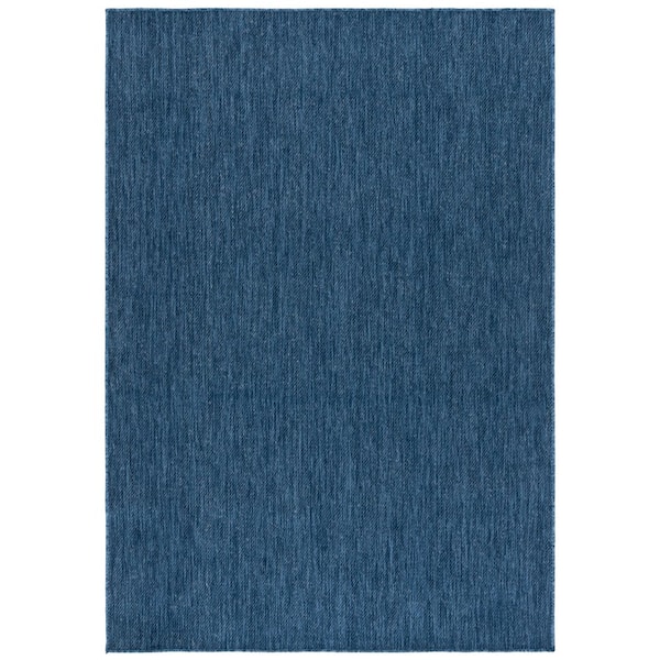 Beach House Blue 8 ft. x 10 ft. 2-Toned Solid Indoor/Outdoor Area Rug