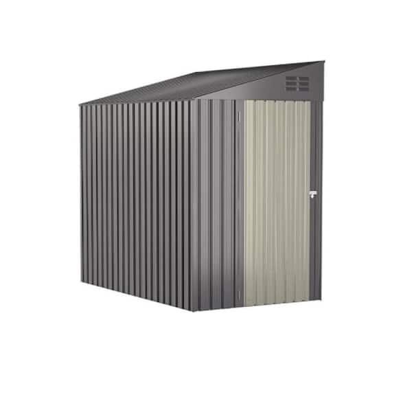 4 ft. W x 7 ft. D Metal Shed with Double Lockable Door in Dark Gray (28 sq. ft. )