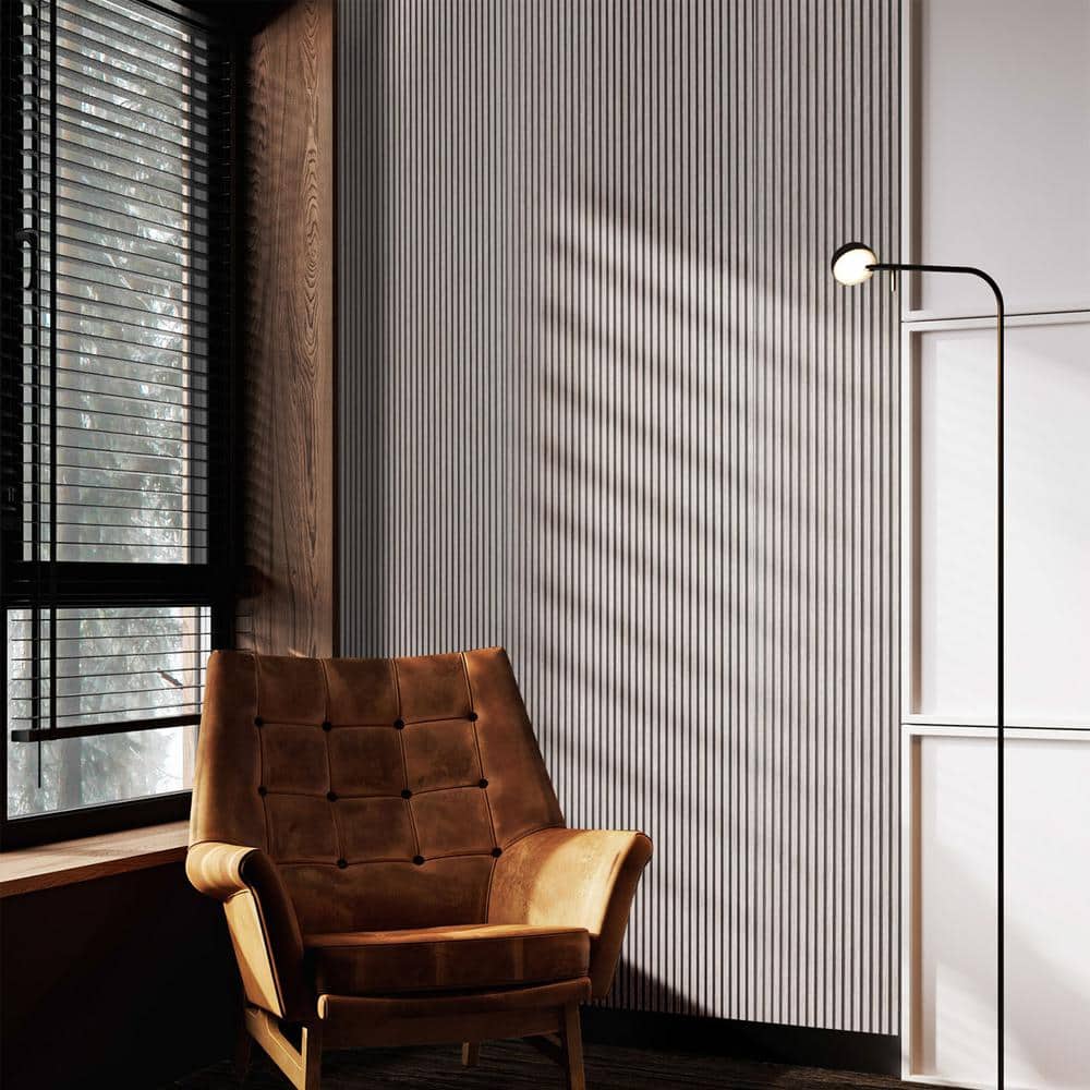 Ash Polystyrene 112" x 12" 3D Wood Slat Wall Panels
