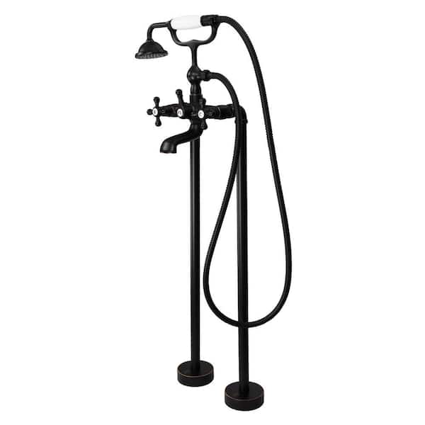 Transolid Cromwell 2-Handle Freestanding Floor Mount Tub Faucet with Handshower in Oil Rubbed Bronze
