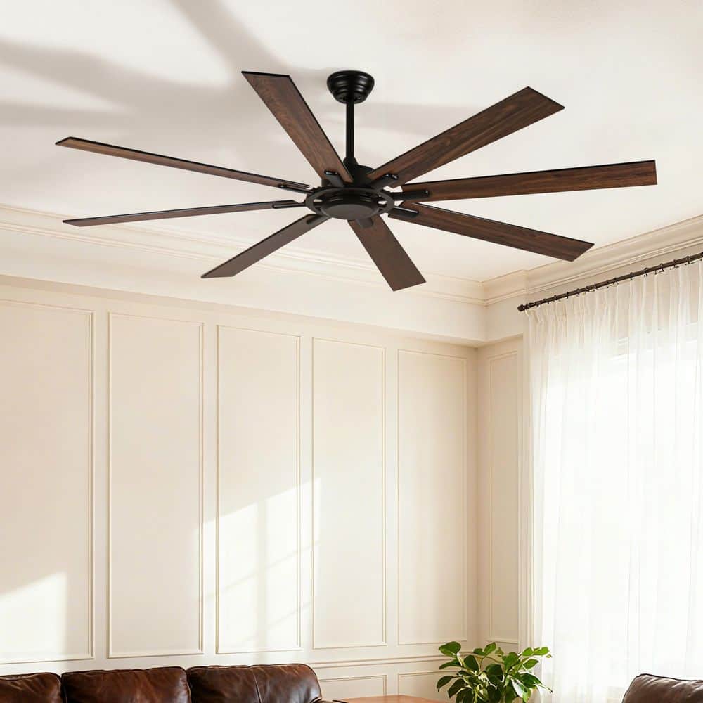 72 in. Indoor/Outdoor Black 6-Speed Black Blades 3-Size Downrod Mount Standard Ceiling Fan with Remote Control price history on PriceWatchPro