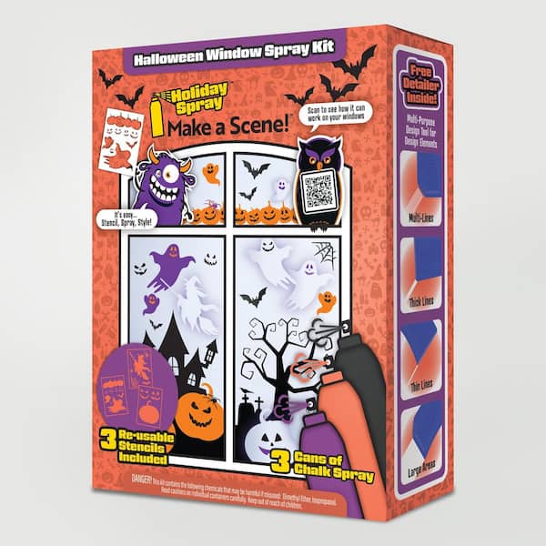 Halloween Chalk Spray Kit Window Decor