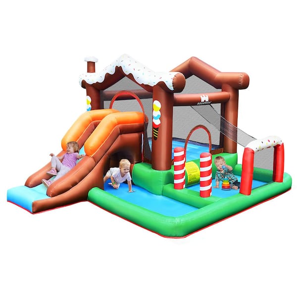 Costway Inflatable Bouncer Bounce Sno-Watt House Jump Climbing Slide with BallPit and tunnel