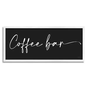 Coffee Bar Classy Script Text Background Sign Design By Lux + Me Designs Framed Typography Art Print 24 in. x 10 in.