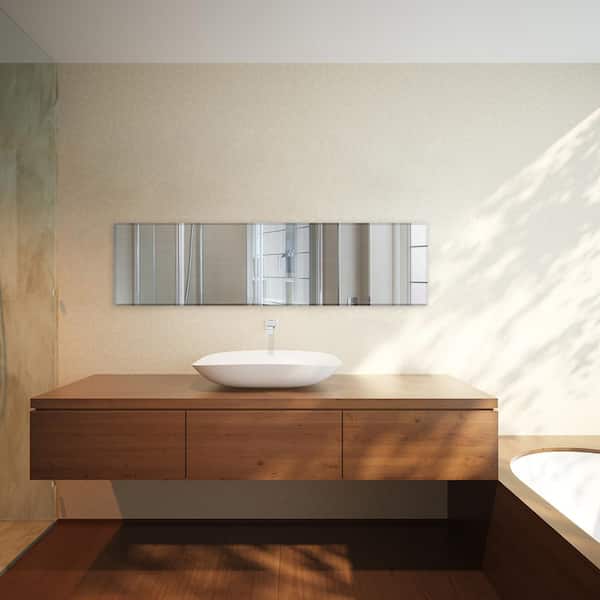Glacier Bay 18 In W X 68 H Frameless Rectangular Flush Mount Beveled Edge Bathroom Vanity Mirror Silver 81172 Bathroom Vanity Mirror, Can Command Strips Hold A Bathroom Mirror
