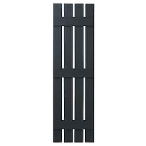 16 in. x 59 in. Polypropylene Plastic 4-Board Open Board and Batten Shutters Pair in Dark Spruce